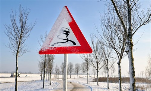 Road Sign in Snow